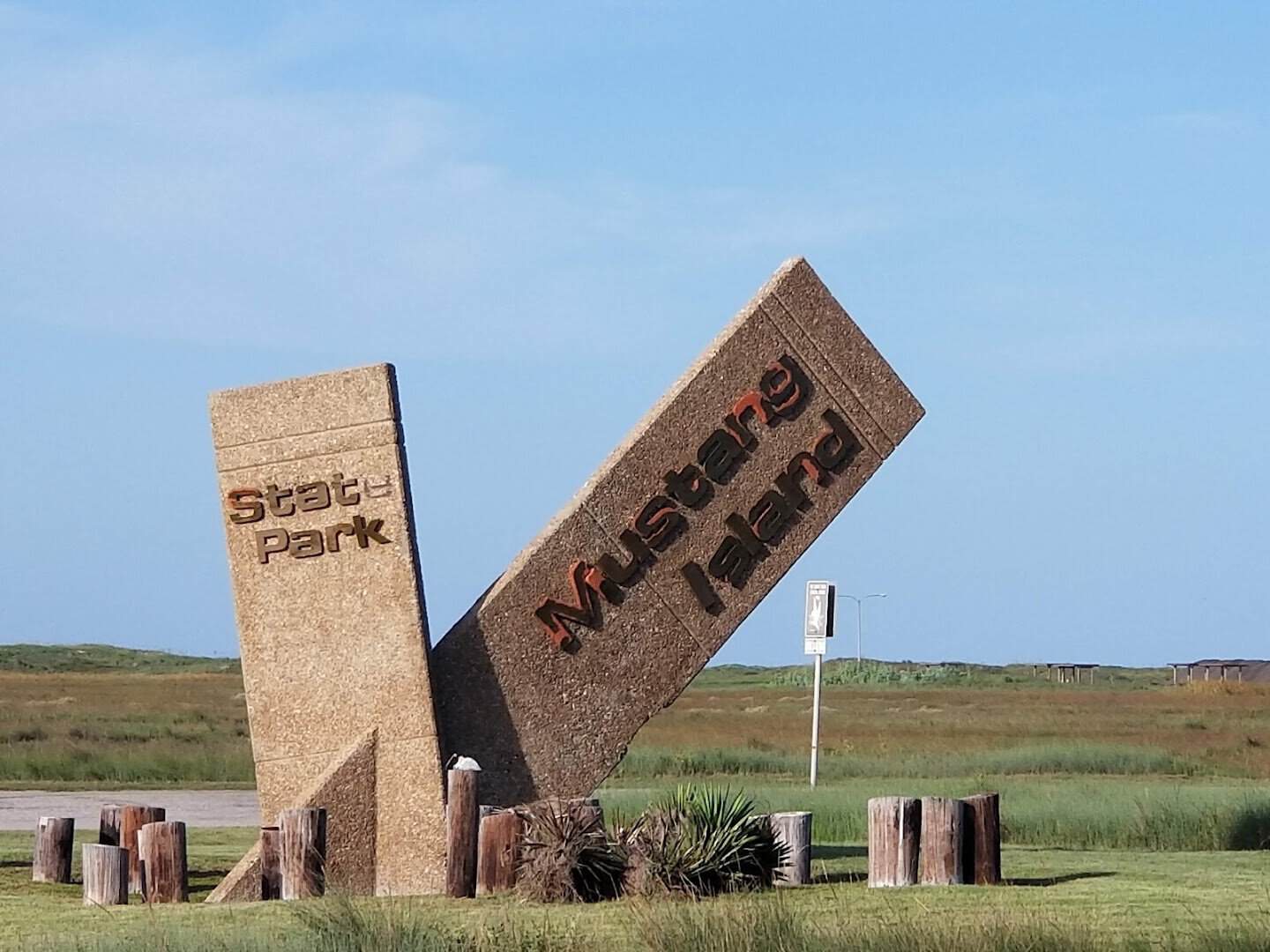 Mustang Island State Park entrance sign, Texas