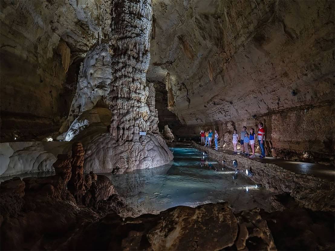 Underground cavern formations at Natural Bridge Caverns near San Antonio, Texas