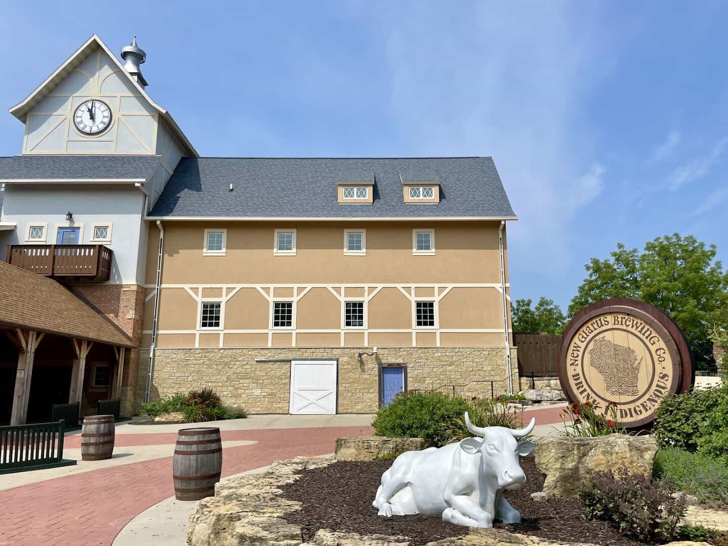 The Swiss-style New Glarus Brewing Company building in New Glarus, Wisconsin