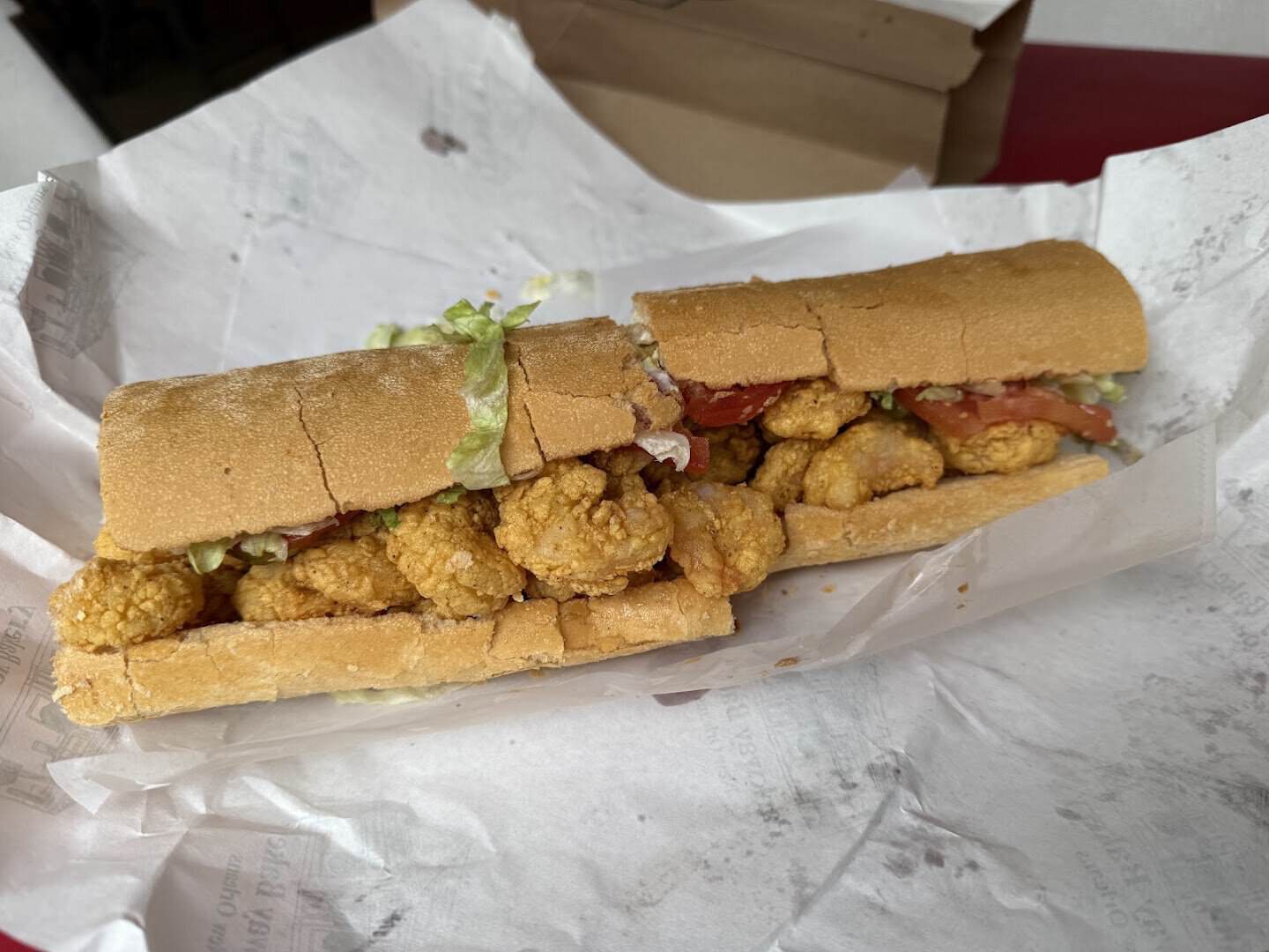 Fried shrimp po'boy at Parkway Bakery and Tavern in New Orleans