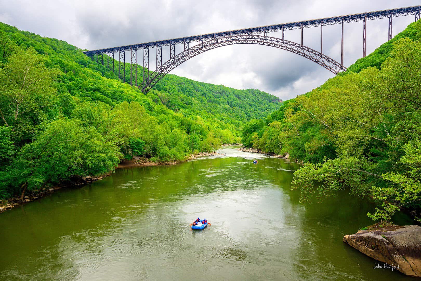New River Gorge Bridge arching over the river gorge in Fayetteville, West Virginia