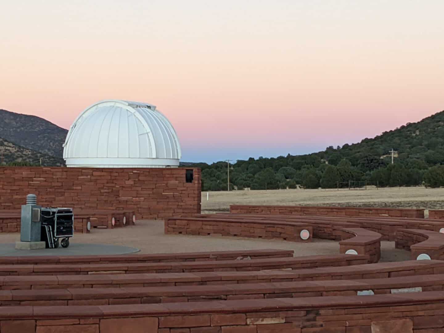 An observatory dome at twilight at McDonald Observatory near Fort Davis, Texas