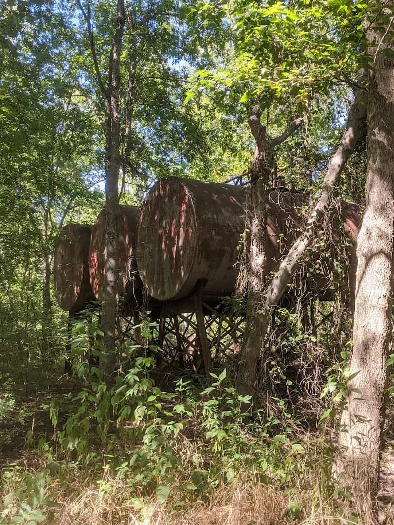 Old timber railroad trestle along the Northeast Texas Trail