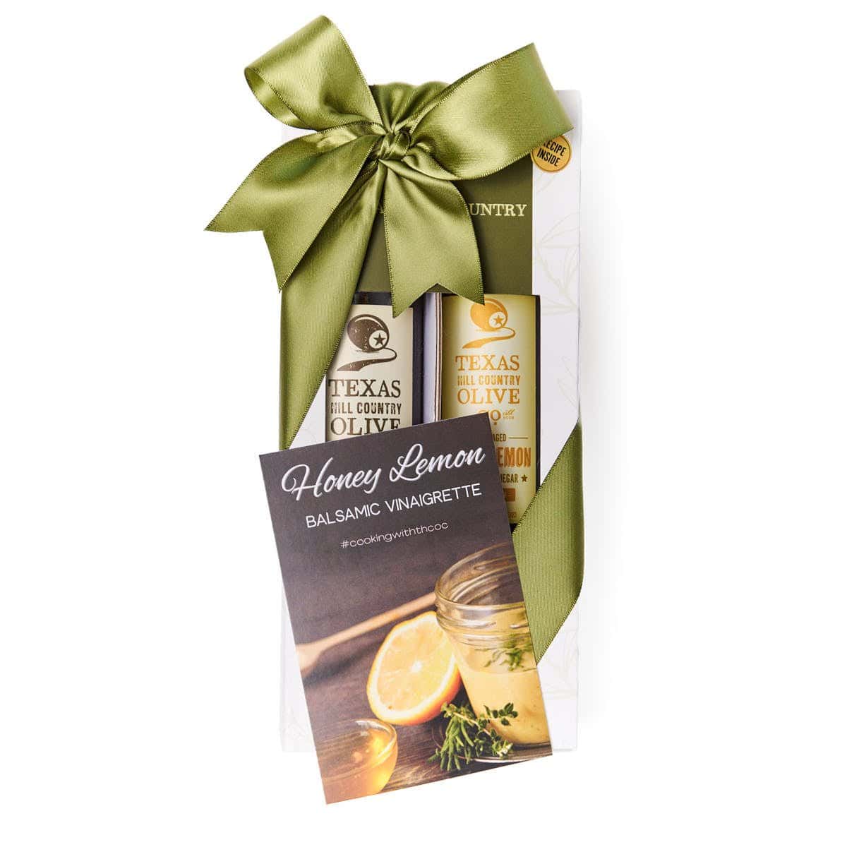 Texas Hill Country Honey Lemon olive oil and balsamic vinaigrette gift set