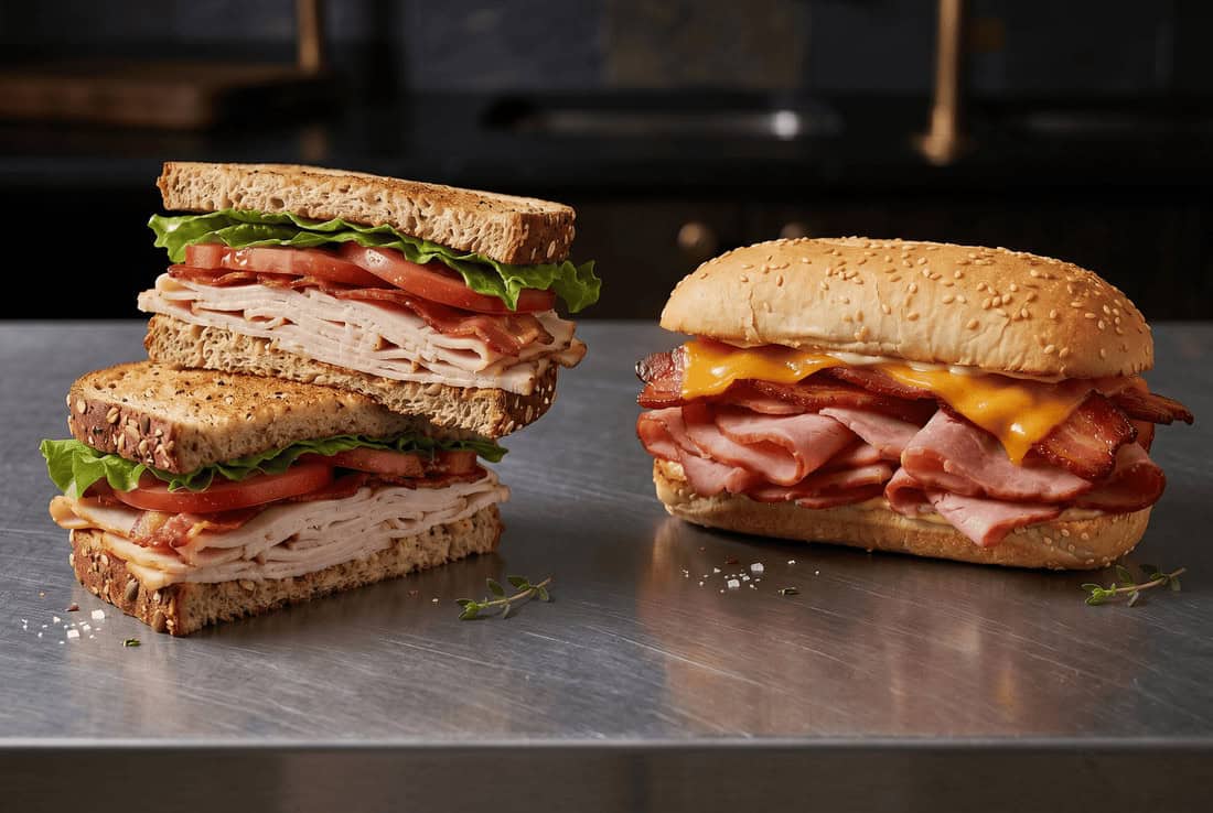 Deli sandwiches made with Opa's smoked meats in Fredericksburg, Texas