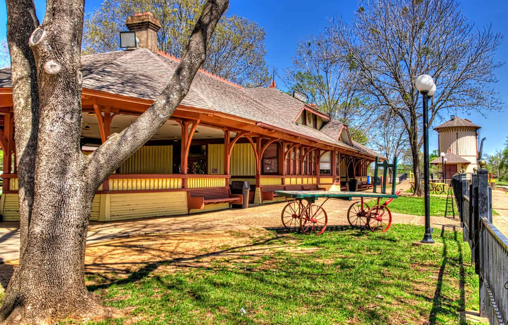 Victorian Palestine depot of the Texas State Railroad in East Texas