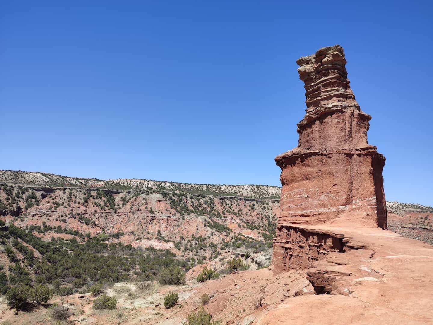 The Lighthouse rock formation at Palo Duro Canyon State Park, Texas
