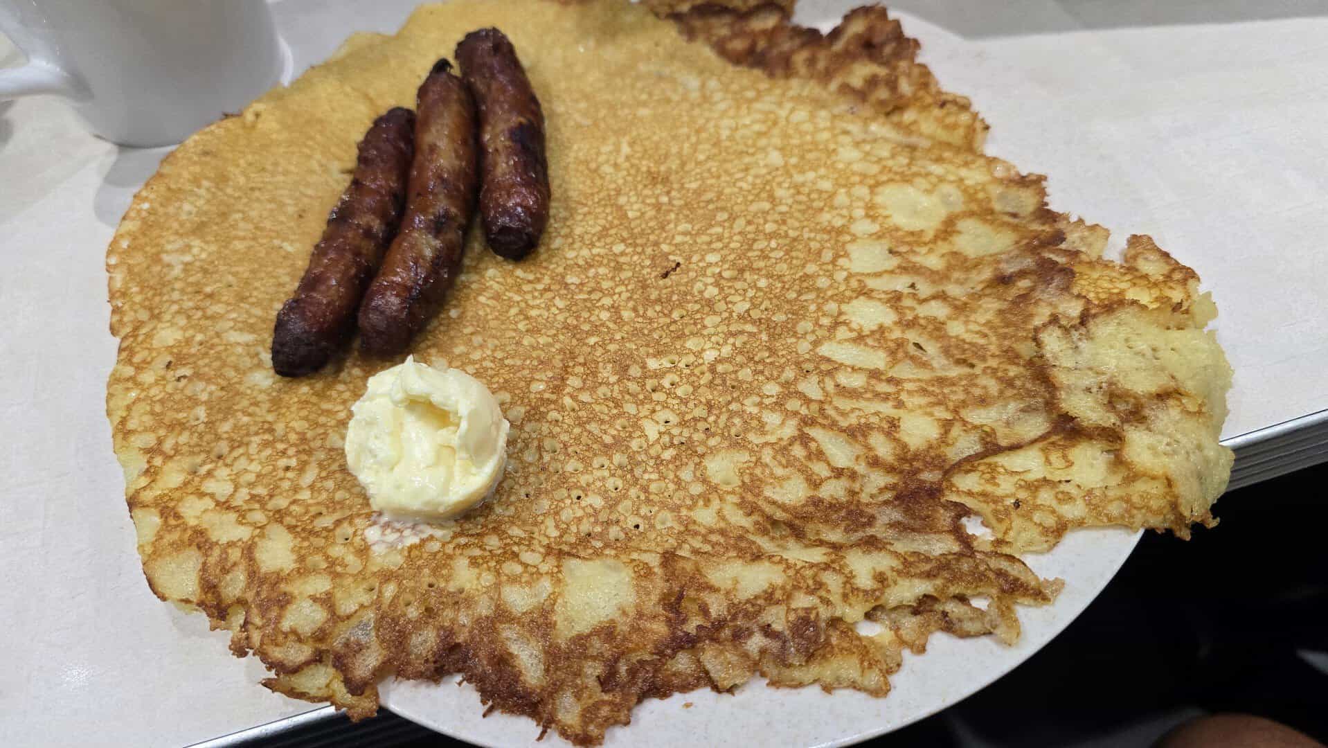 Thin crepe-style hotcakes at Pamela's Diner in Pittsburgh, Pennsylvania