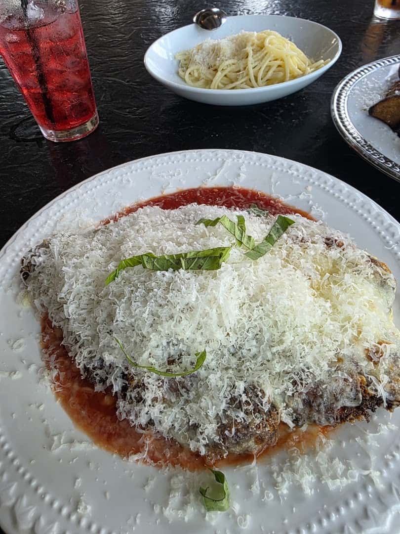 Pasta in red sauce with parmesan at Battalion in San Antonio