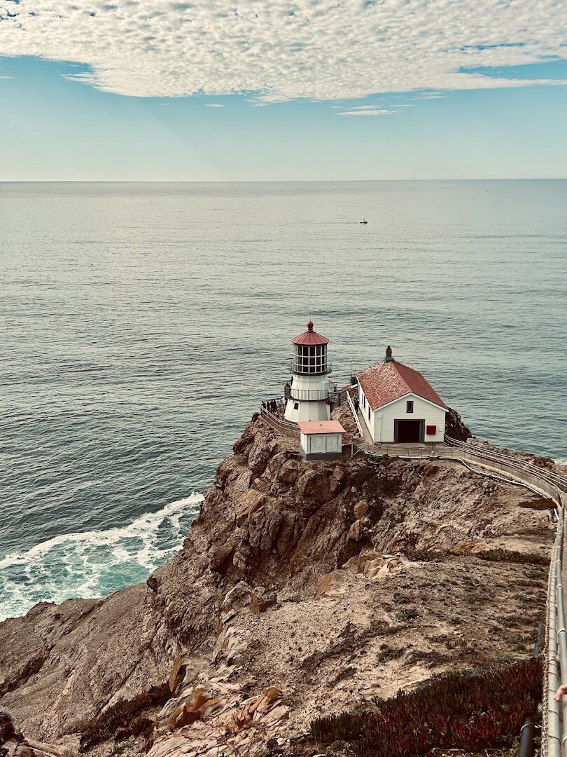 Point Reyes Lighthouse on the cliff at Point Reyes National Seashore, California