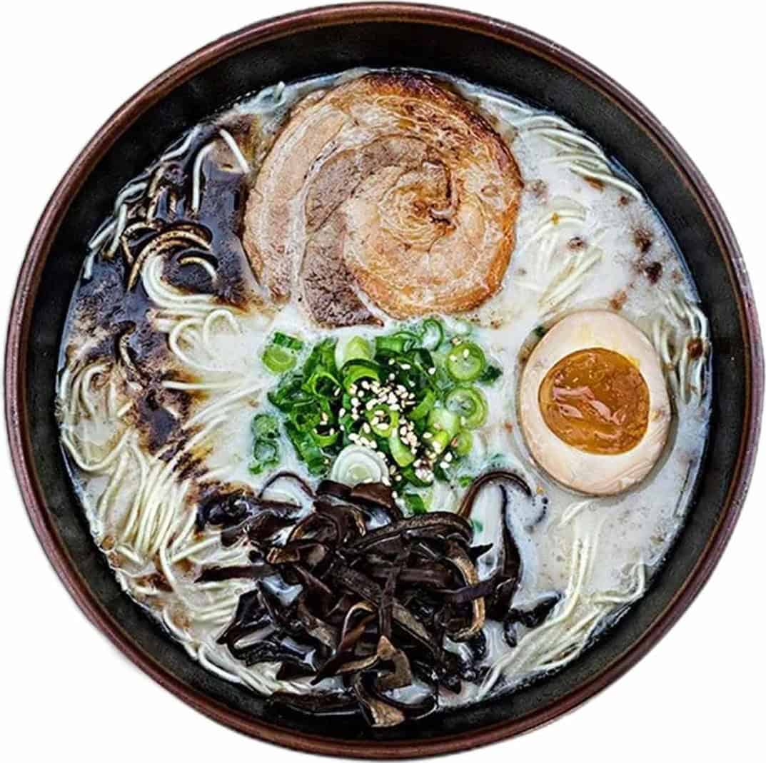 A rich tonkotsu ramen bowl with chashu and a soft egg at Ramen Tatsu-Ya in Austin