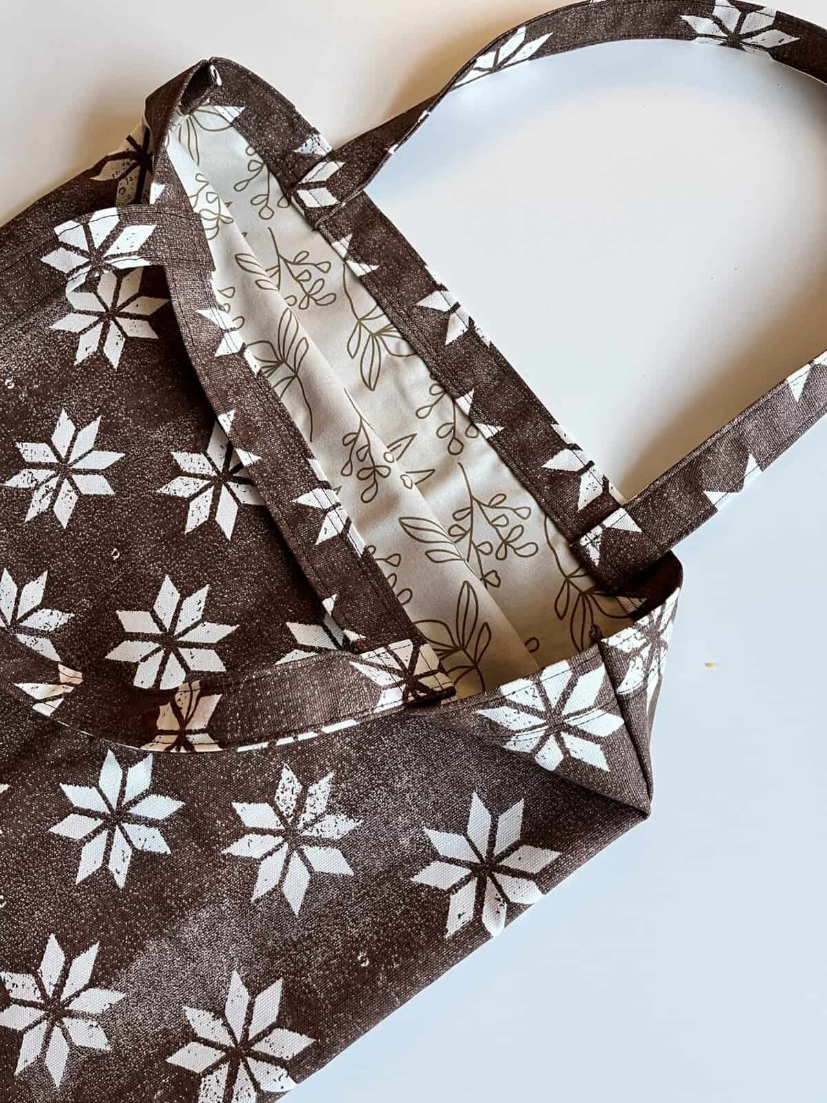 Tote bags sewn from reused fabric at Pegasus Creative Reuse in Dallas