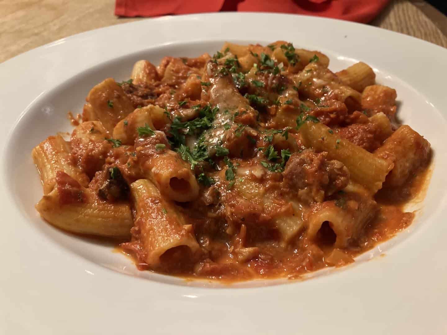 Rigatoni bolognese at Juliet Italian Kitchen in Austin