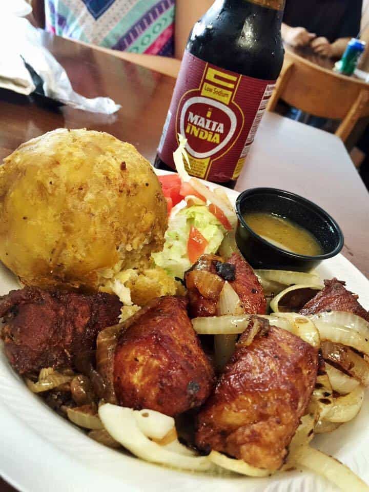 Mofongo with roasted pork at El Flamboyan in Wylie, Texas