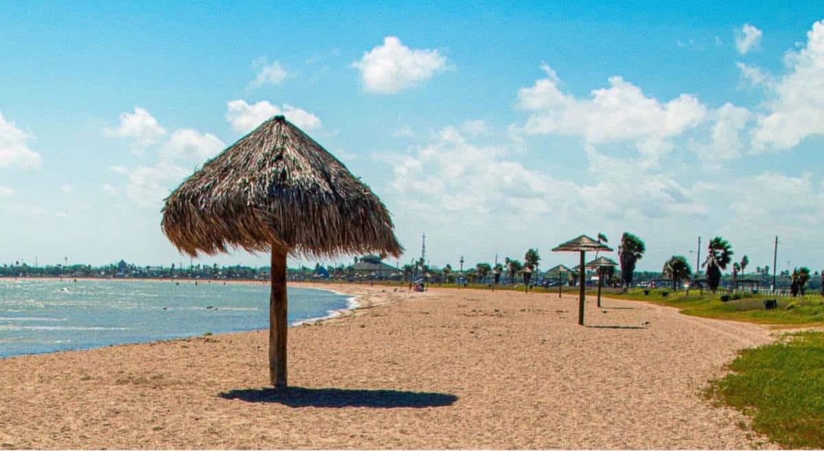 Palapa on the beach near Rockport and Fulton, Texas