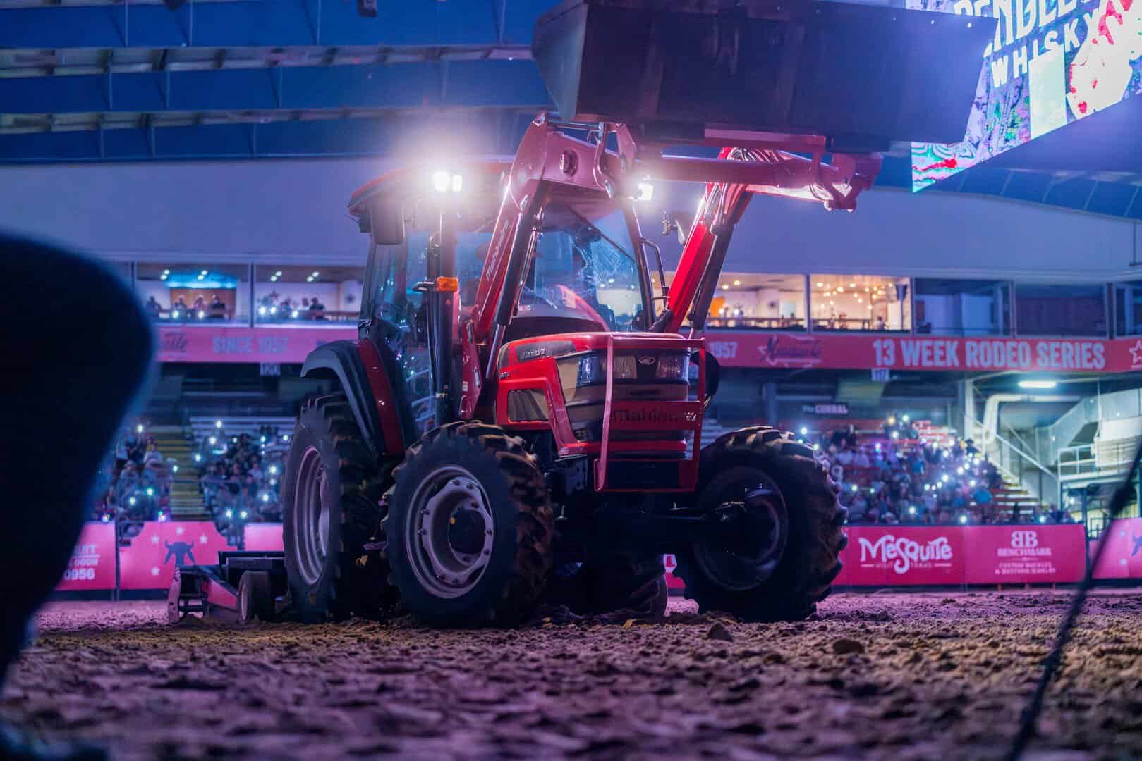 The arena grounds groomed before the show at the Mesquite Championship Rodeo