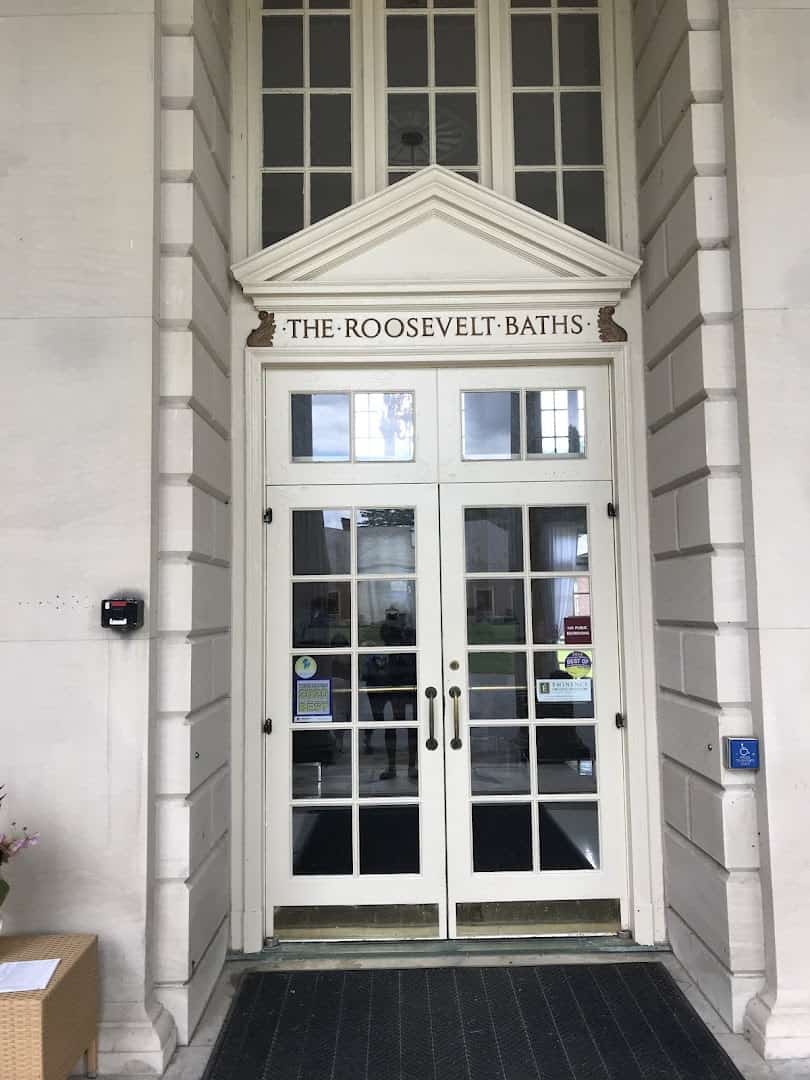 Entrance to the historic Roosevelt Baths & Spa in Saratoga Springs, New York
