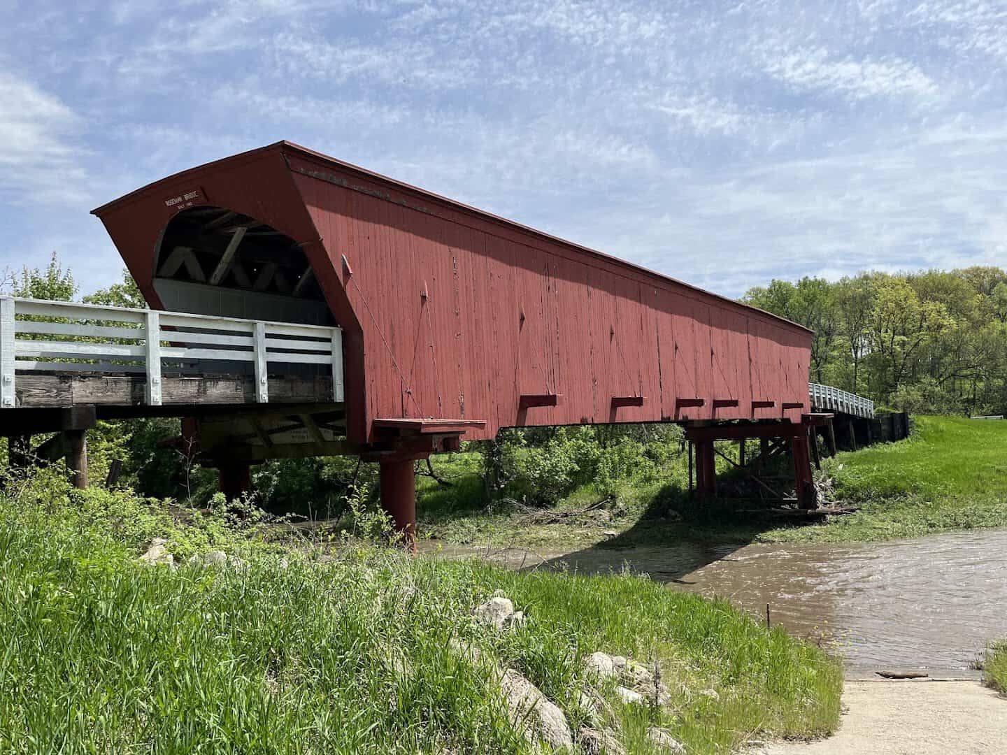 Roseman Covered Bridge over the creek near Winterset, Iowa