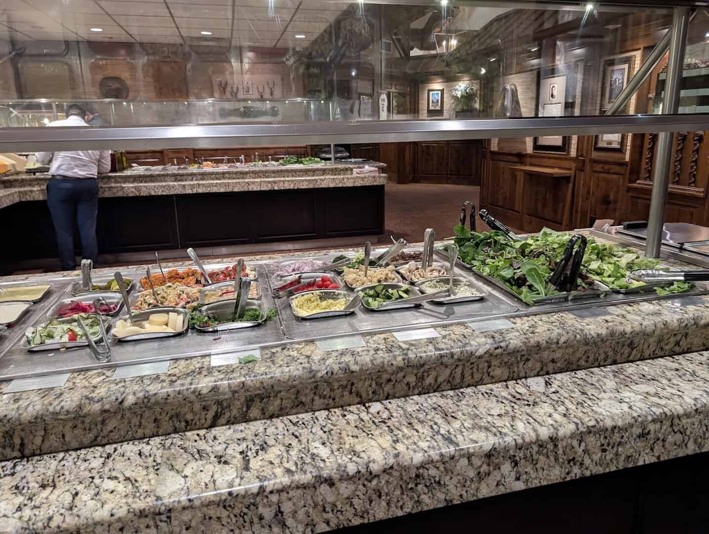 The famous salad bar spread at Taste of Texas in Houston