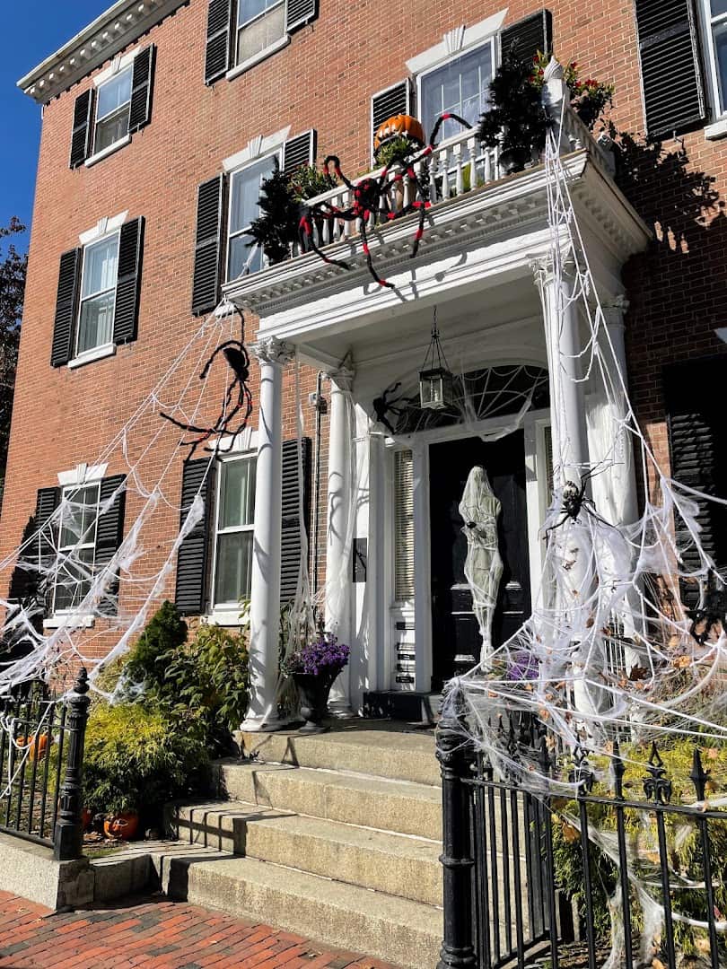 Halloween-decorated historic house in Salem, Massachusetts