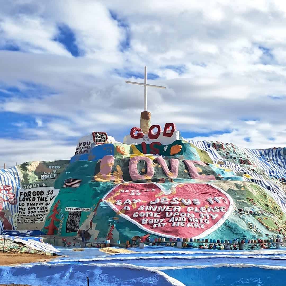 Salvation Mountain, a painted desert hillside in Niland, California