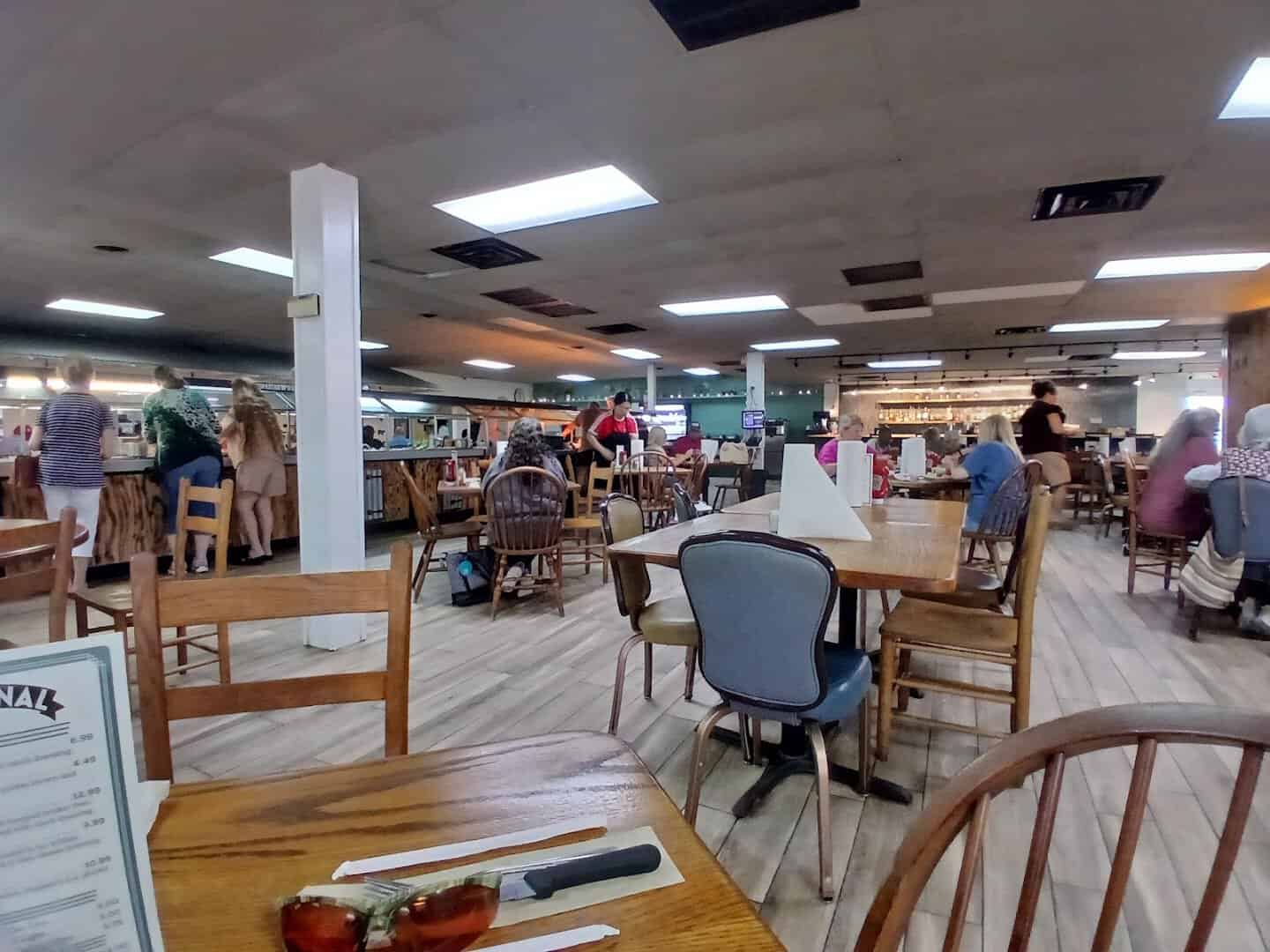 The family-friendly dining room at Sam's Original Restaurant in Fairfield, Texas