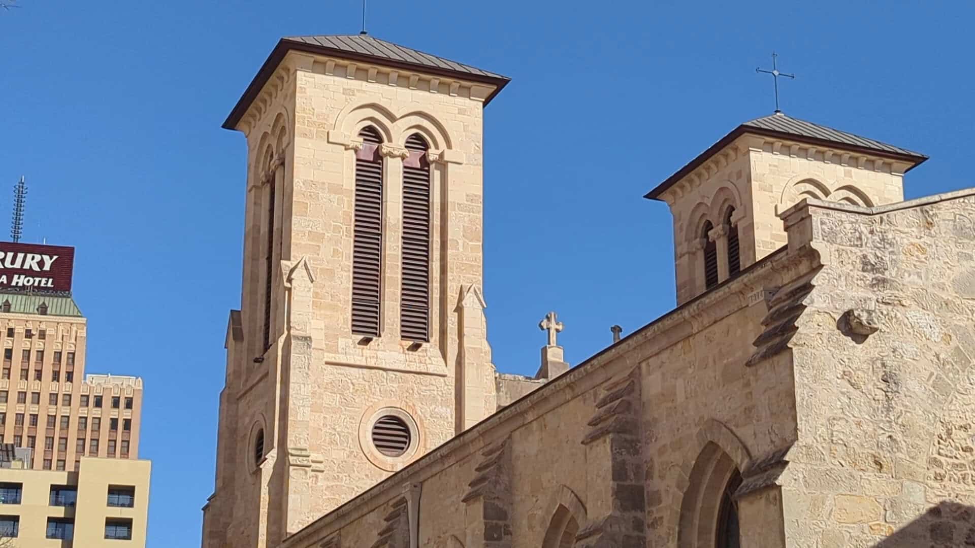 Bell tower of San Fernando Cathedral in downtown San Antonio