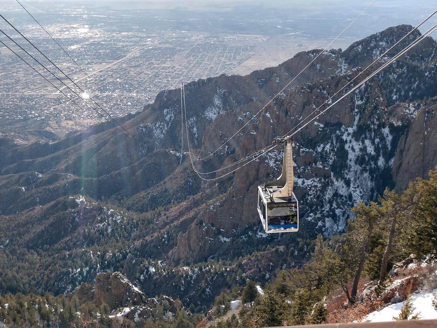 Sweeping view from the Sandia Mountains over the valley near Albuquerque, New Mexico