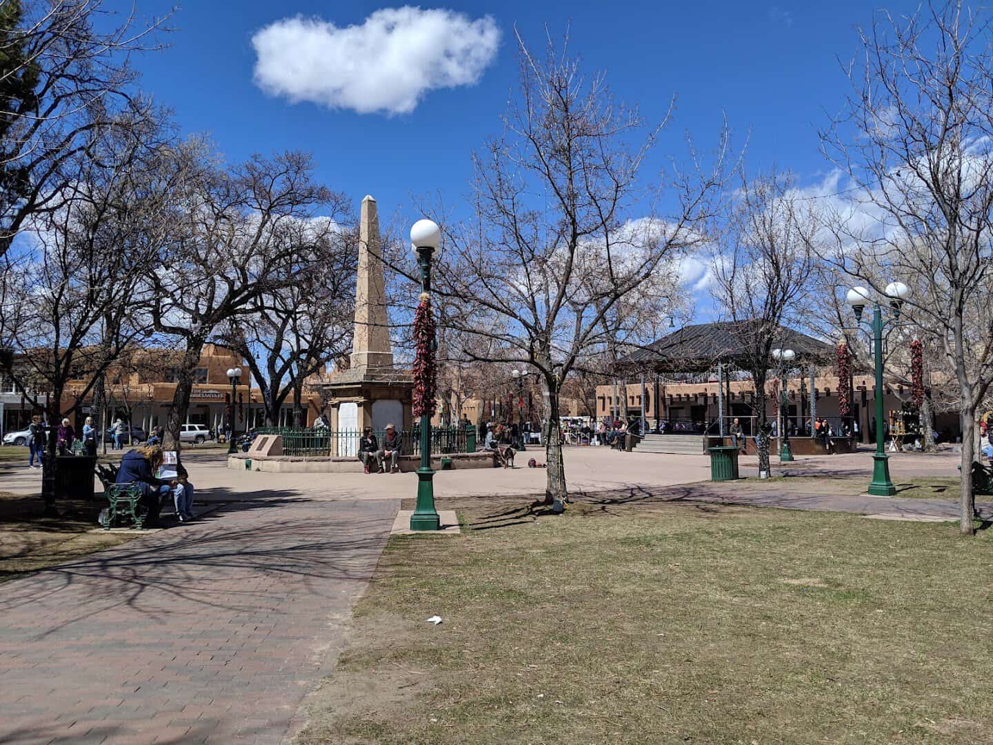 The historic Plaza in Santa Fe, New Mexico