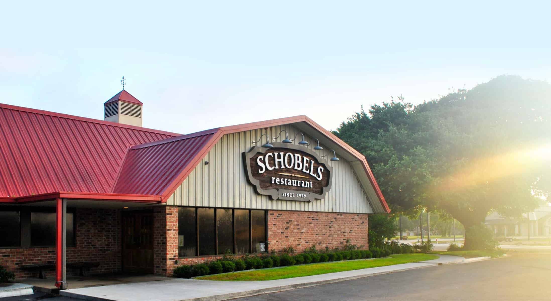 Exterior of Schobels' Restaurant in Columbus, Texas