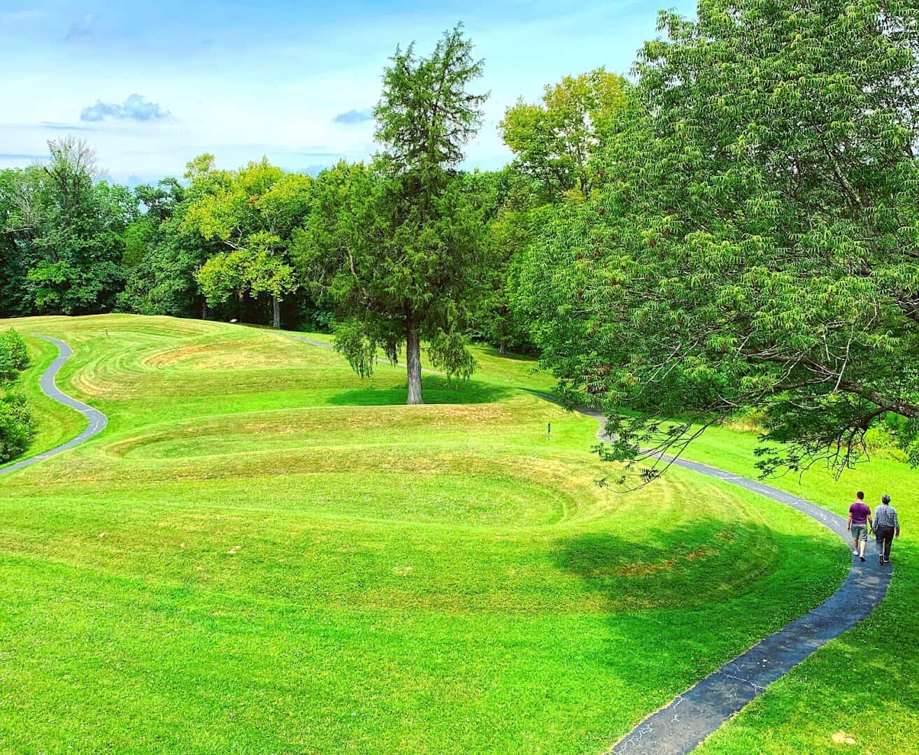 The coiling earthwork of Serpent Mound near Peebles, Ohio