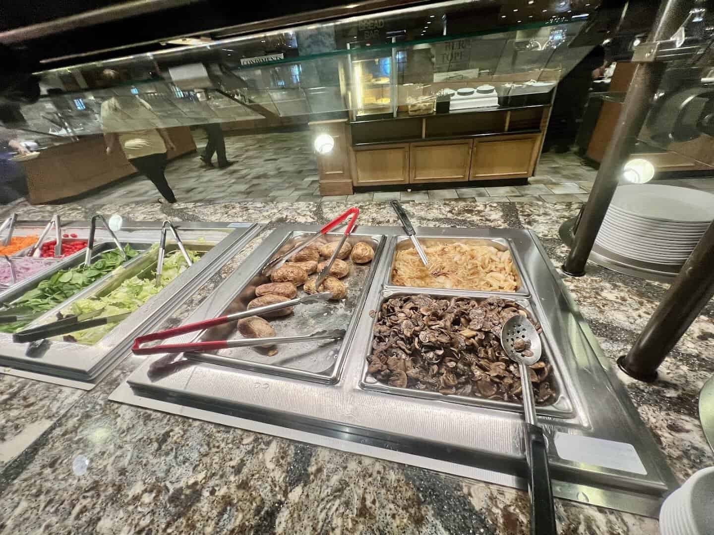 Buffet line of Pennsylvania Dutch comfort food at Shady Maple Smorgasbord in East Earl, Pennsylvania
