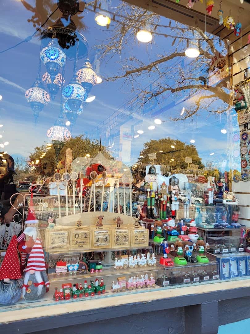Danish holiday market figurines and nisse in Solvang, California