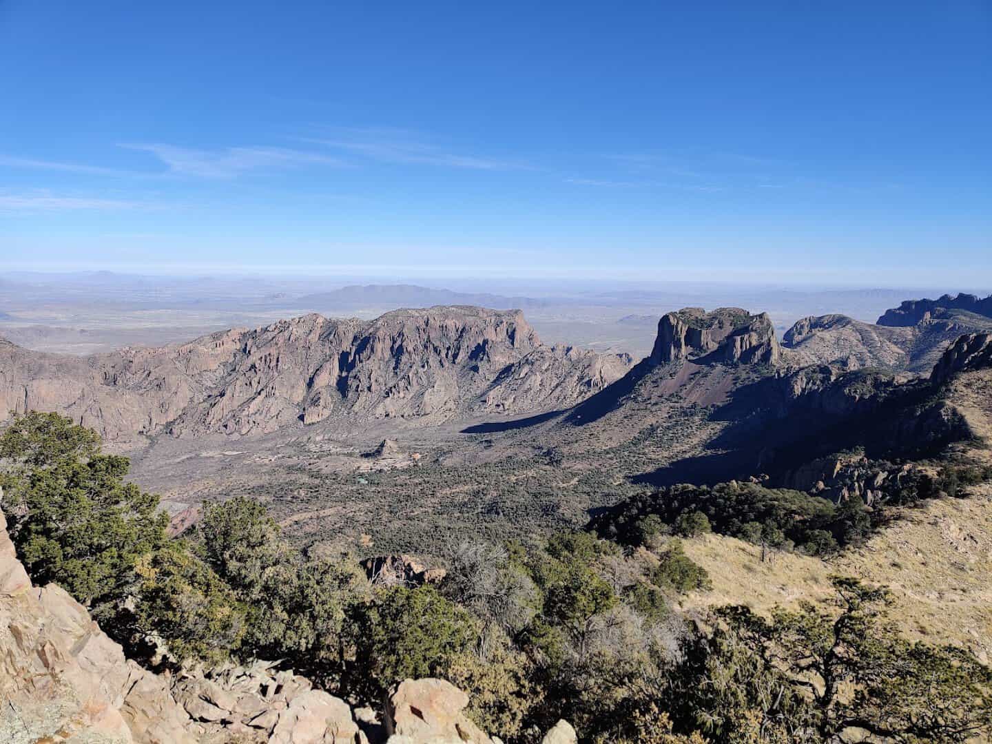 The South Rim overlook dropping away to the desert in Big Bend National Park