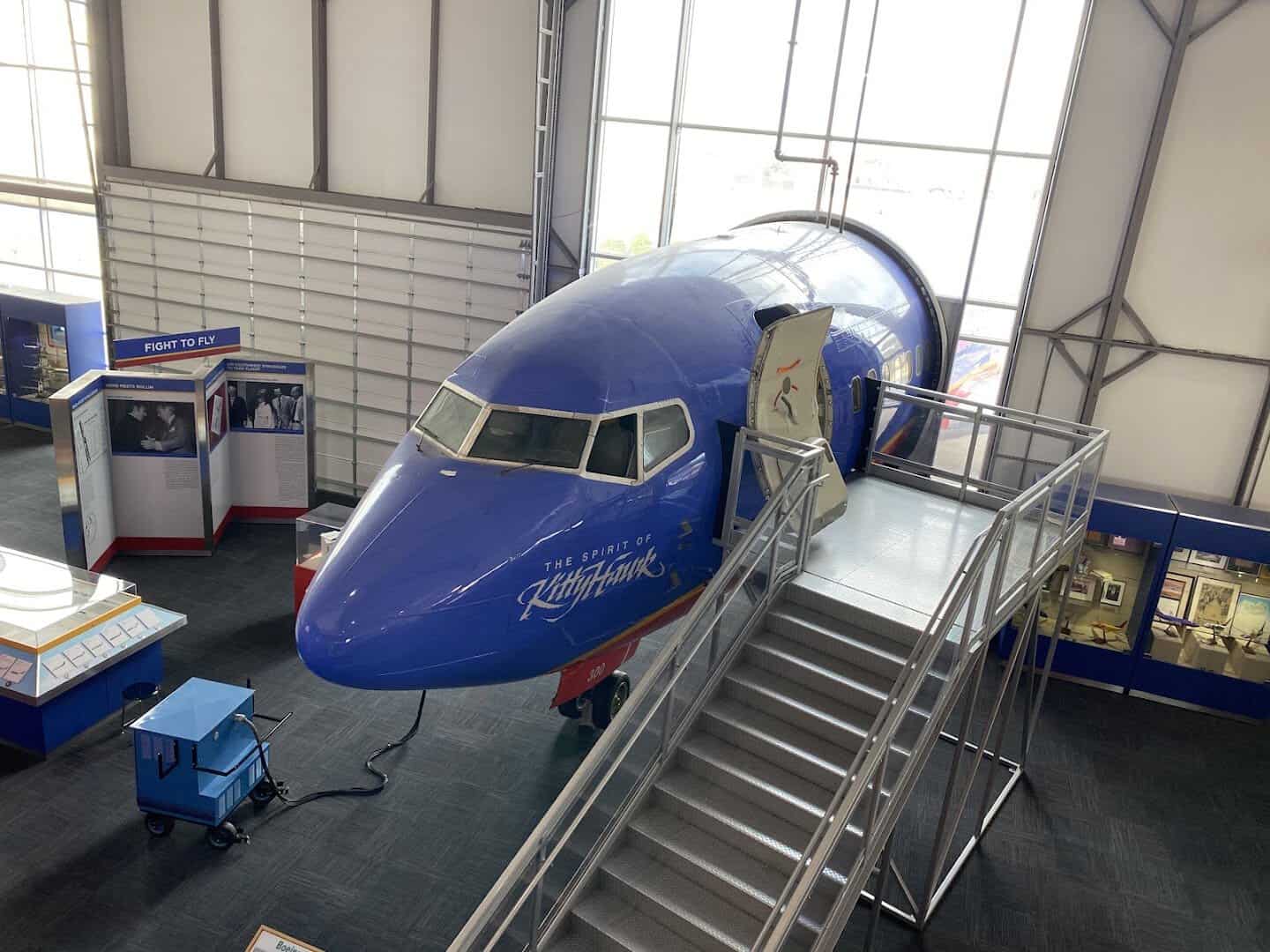 The Southwest Airlines 737 Spirit of Kitty Hawk at the Frontiers of Flight Museum in Dallas