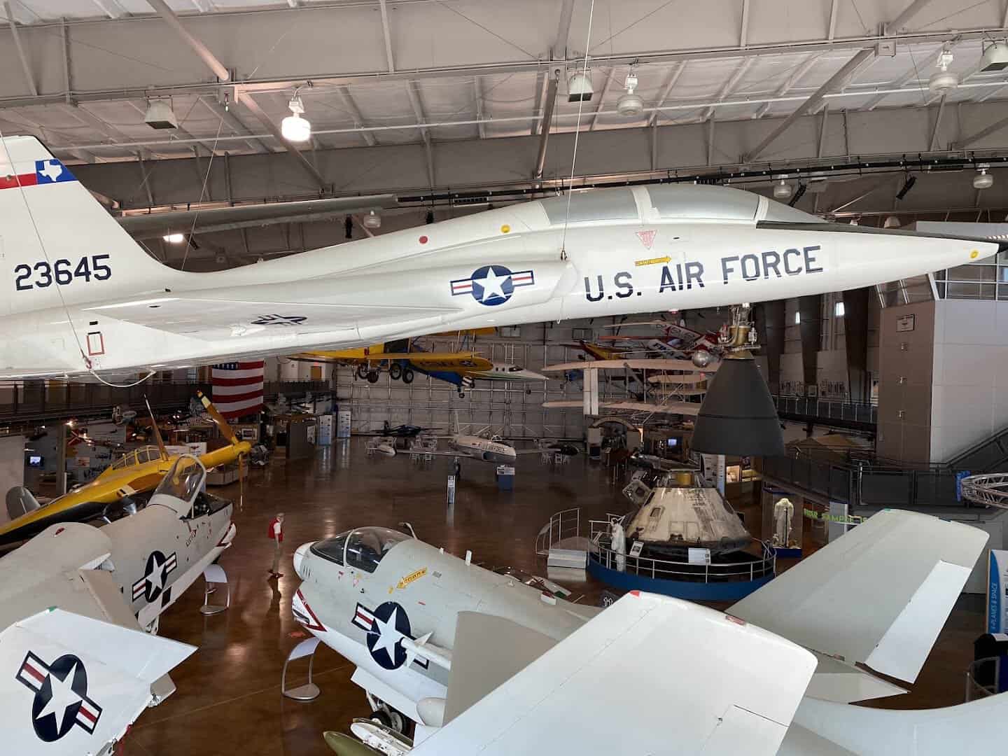 The aviation and space gallery at the Frontiers of Flight Museum in Dallas
