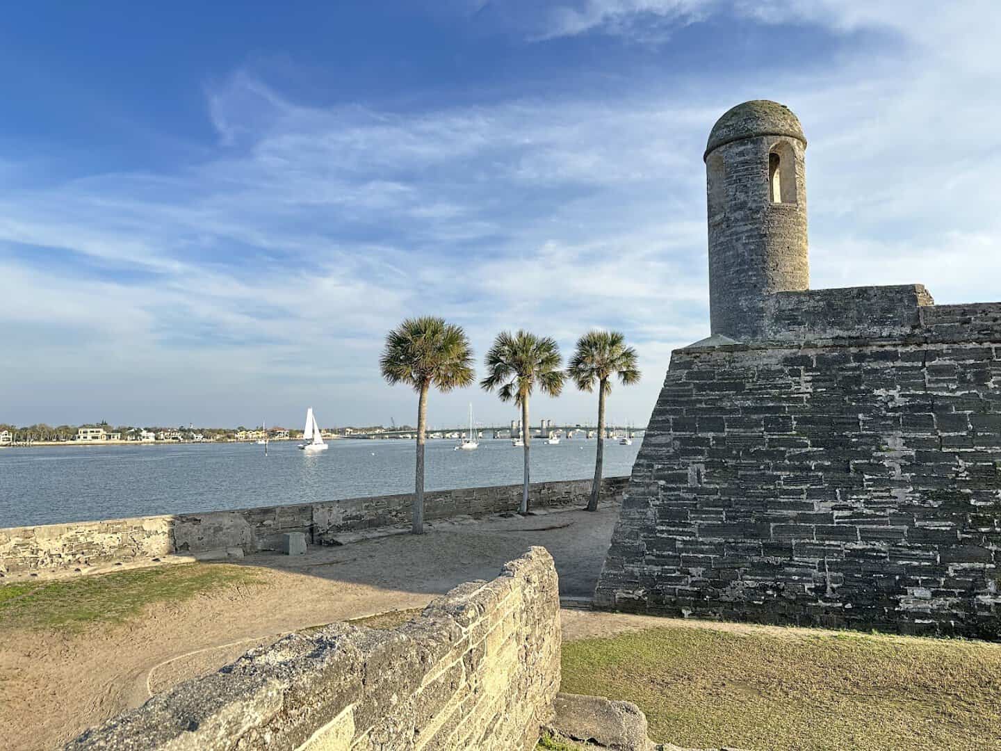 Coquina sentry tower at the Castillo de San Marcos in St. Augustine, Florida
