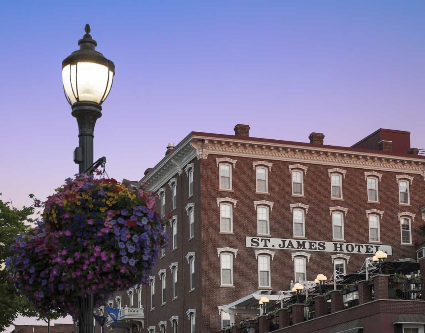 The historic St. James Hotel on Main Street in Red Wing, Minnesota