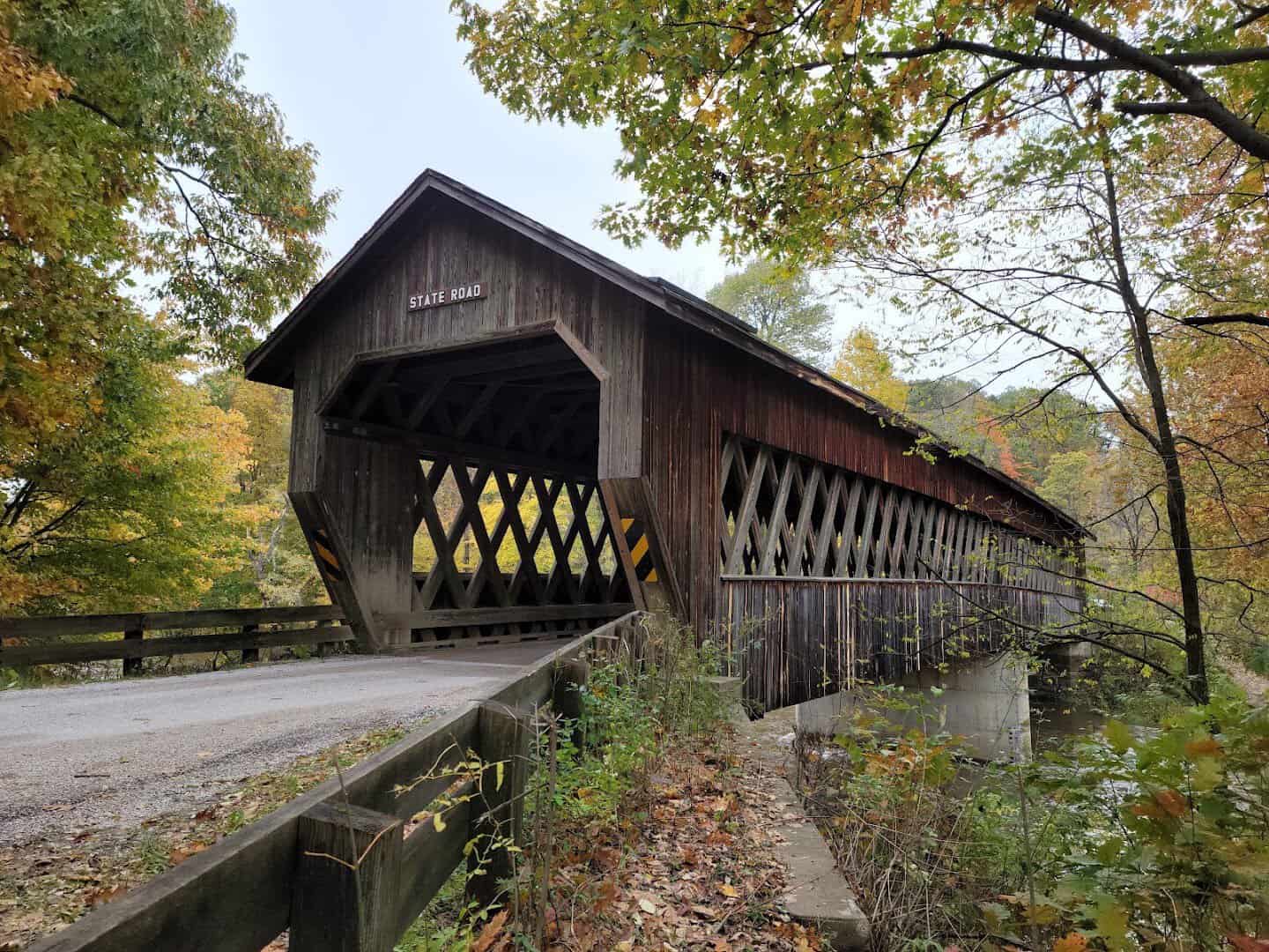 State Road Covered Bridge in fall foliage, Ashtabula County, Ohio