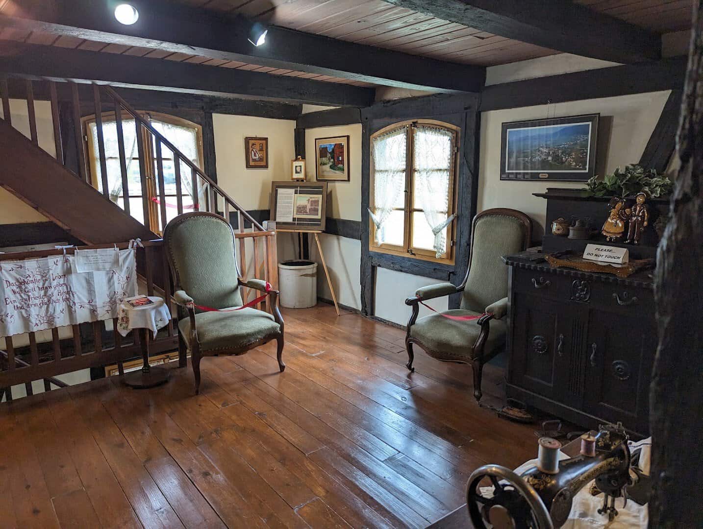 Period furnished interior of the Steinbach Haus in Castroville, Texas
