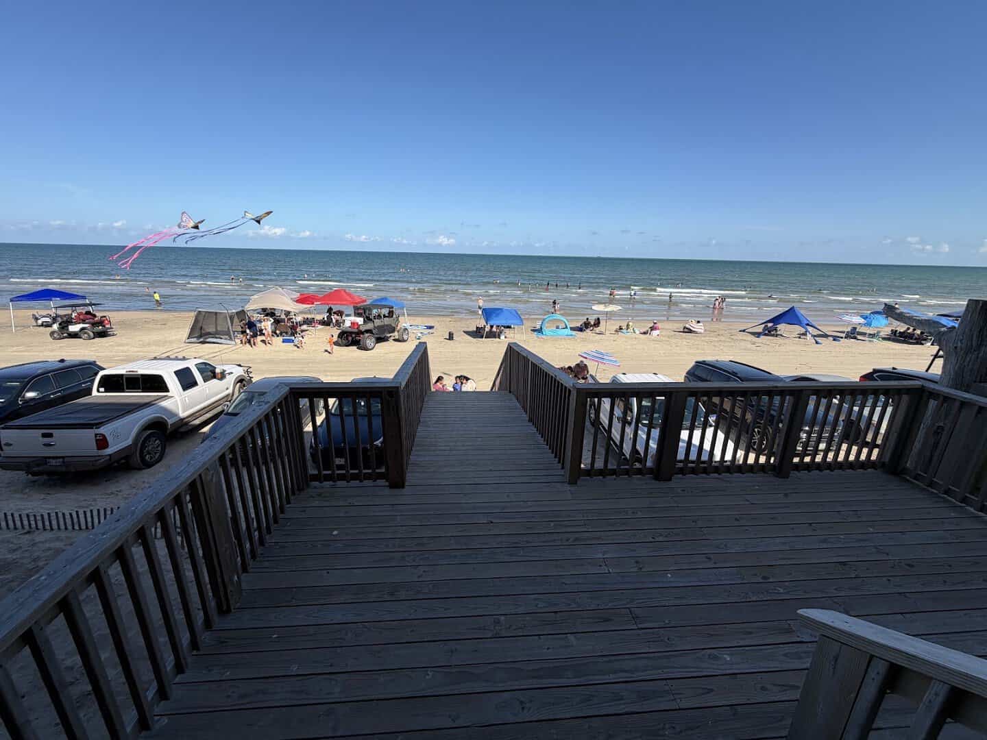 Boardwalk leading to the beach at Surfside Beach, Texas