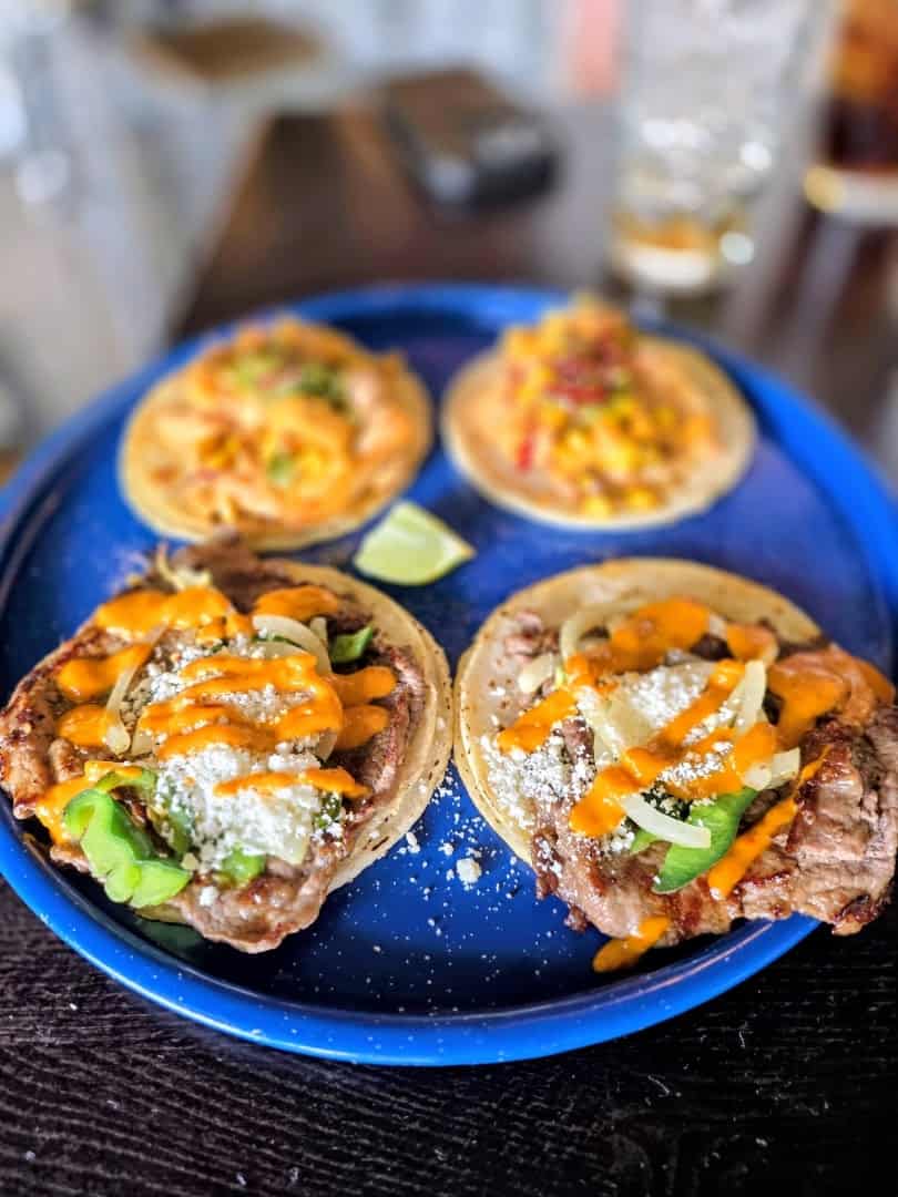 Carne asada tacos at Tacos Tequila Whiskey in Denver, Colorado