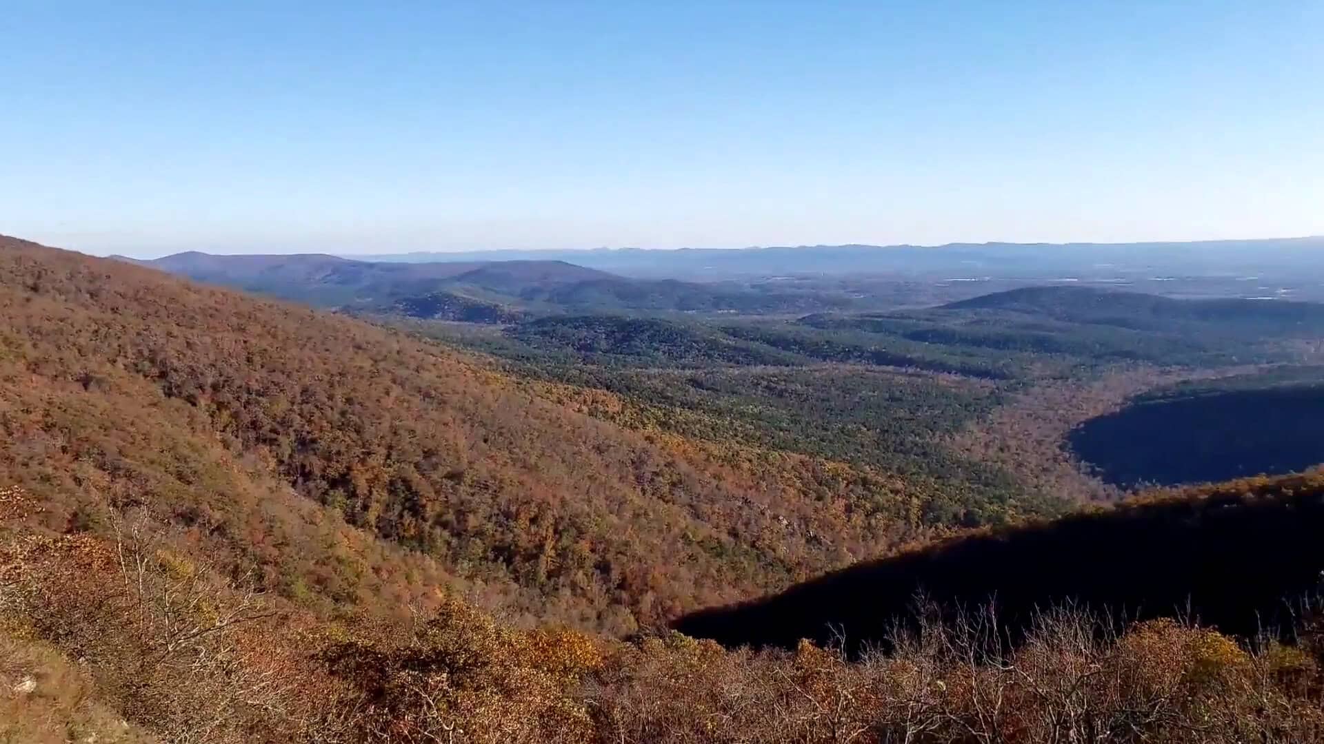 Rust and gold autumn ridges along the Talimena Scenic Drive at Queen Wilhelmina State Park, Arkansas