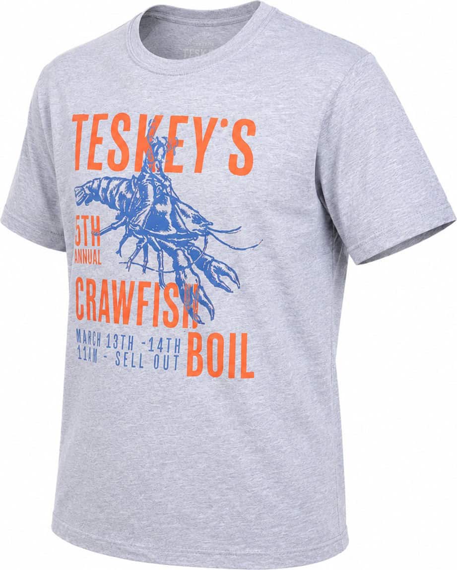 Teskey's Crawfish Boil t-shirt at Teskey's Saddle Shop in Weatherford, Texas
