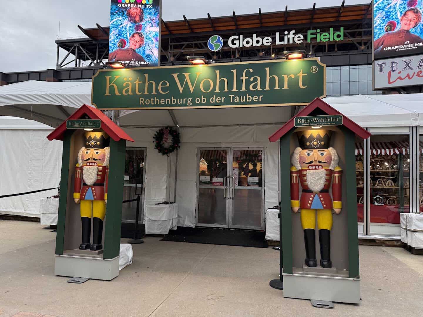 Kathe Wohlfahrt nutcracker hut at the Texas Christkindl Market in Arlington, Texas