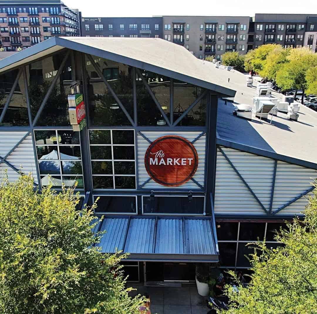 The Market food hall building at the Dallas Farmers Market