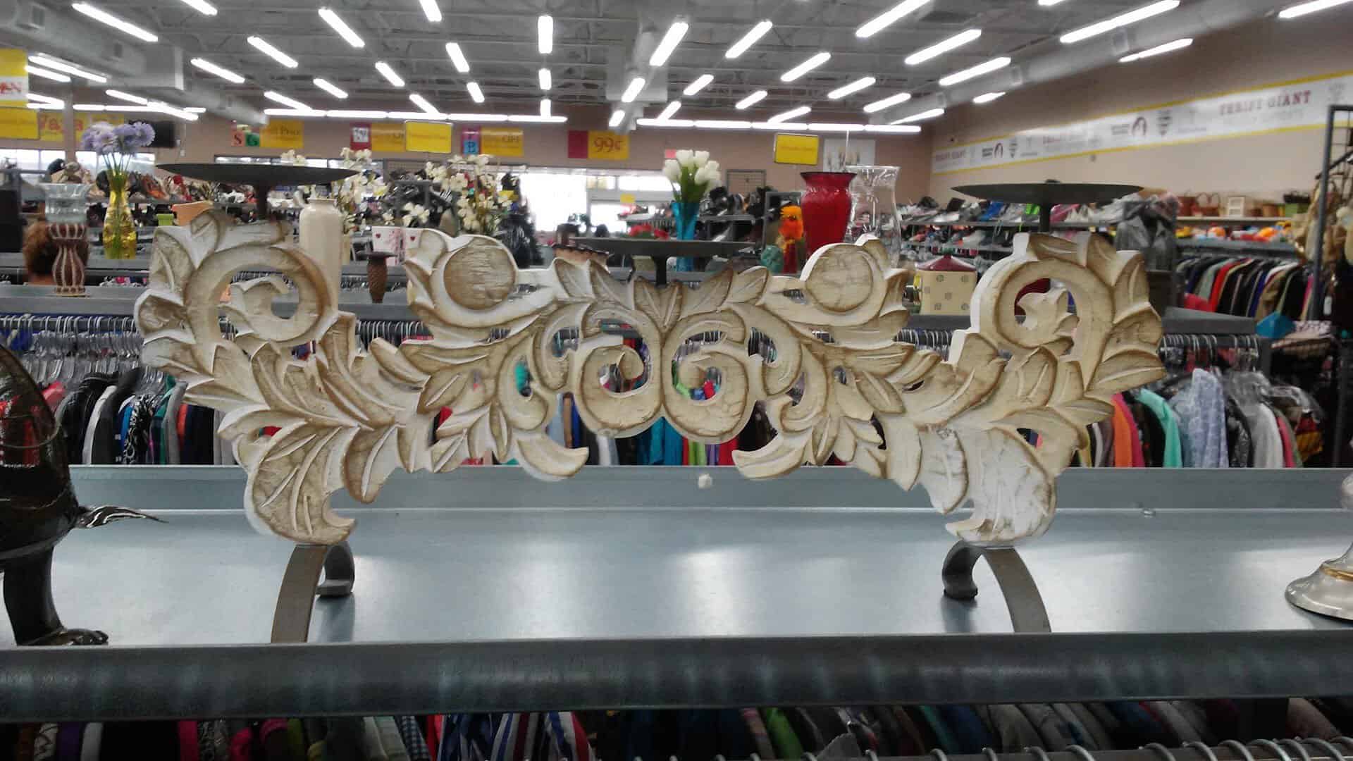 Wide interior with high ceilings and clothing racks at Thrift Giant in Dallas