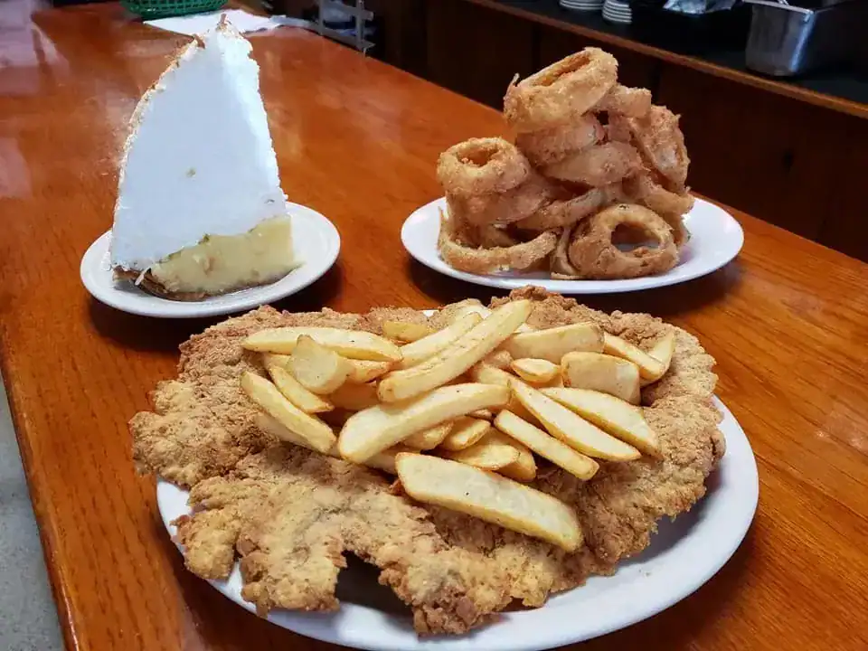 Large chicken fried steak with fries at Tip Top Cafe in San Antonio, Texas