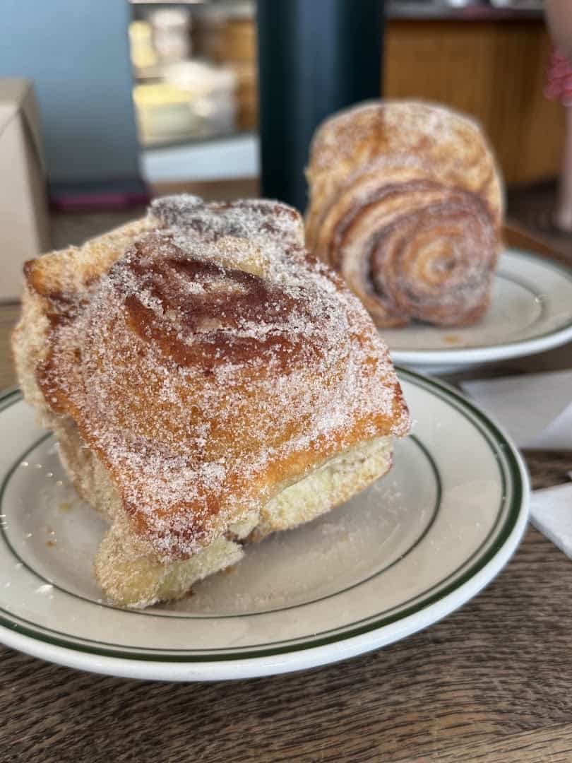 Cinnamon roll at Upper Crust Bakery in Austin, Texas