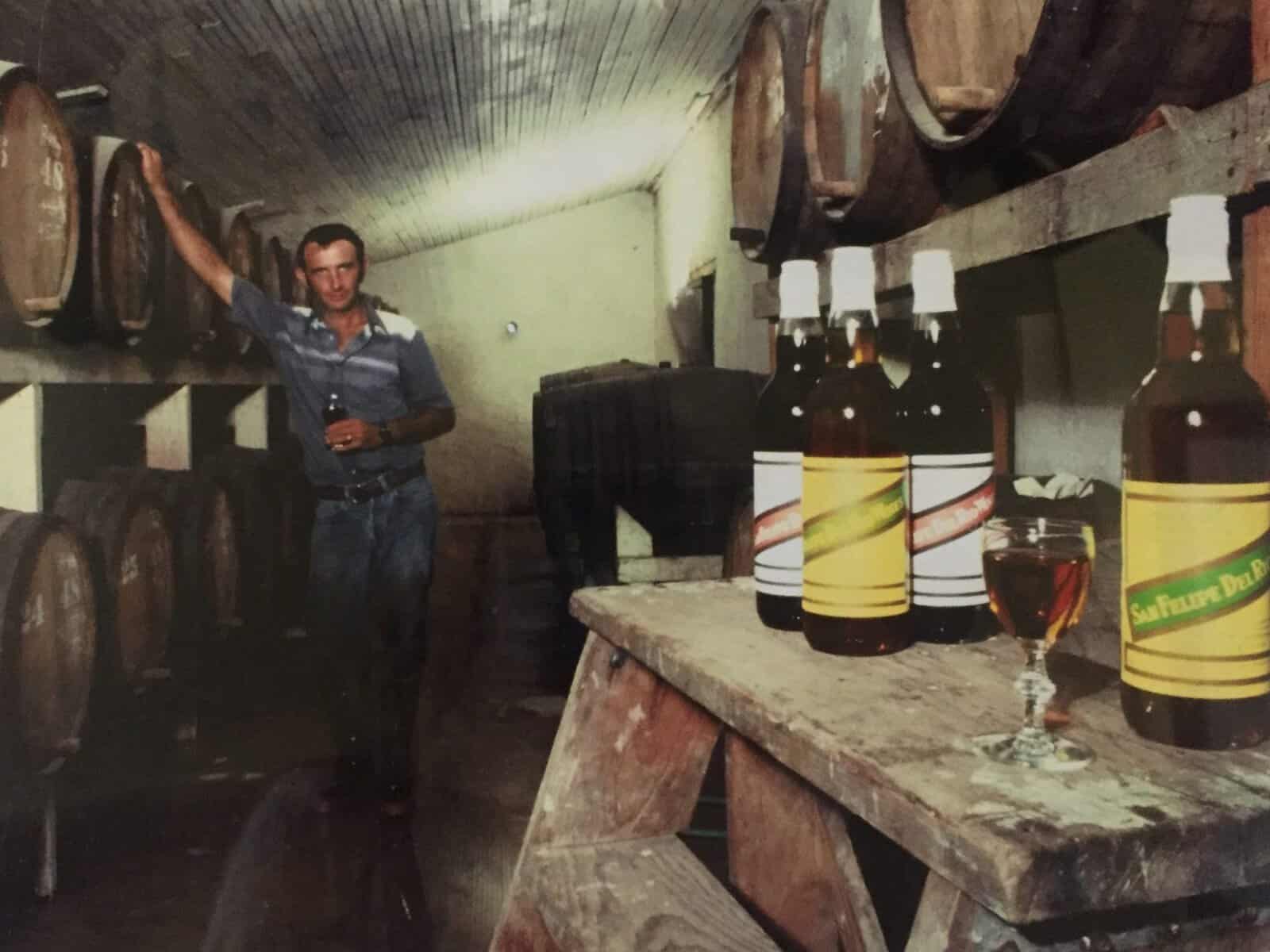 Wine and barrels in the historic cellar at Val Verde Winery in Del Rio, Texas